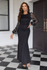 Load image into Gallery viewer, Dark Green Sequins Sheath Long Sleeves Prom Dress