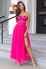 Load image into Gallery viewer, Black Spaghetti Straps A Line Tulle Open Back Long Prom Dress