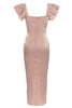 Load image into Gallery viewer, Blush Square Neck Cap Sleeves Bodycon Long Party Dress