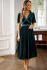 Load image into Gallery viewer, Velvet V-neck A Line Holiday Party Dress