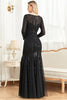 Load image into Gallery viewer, Long Sleeves Mermaid Sequins Formal Dress