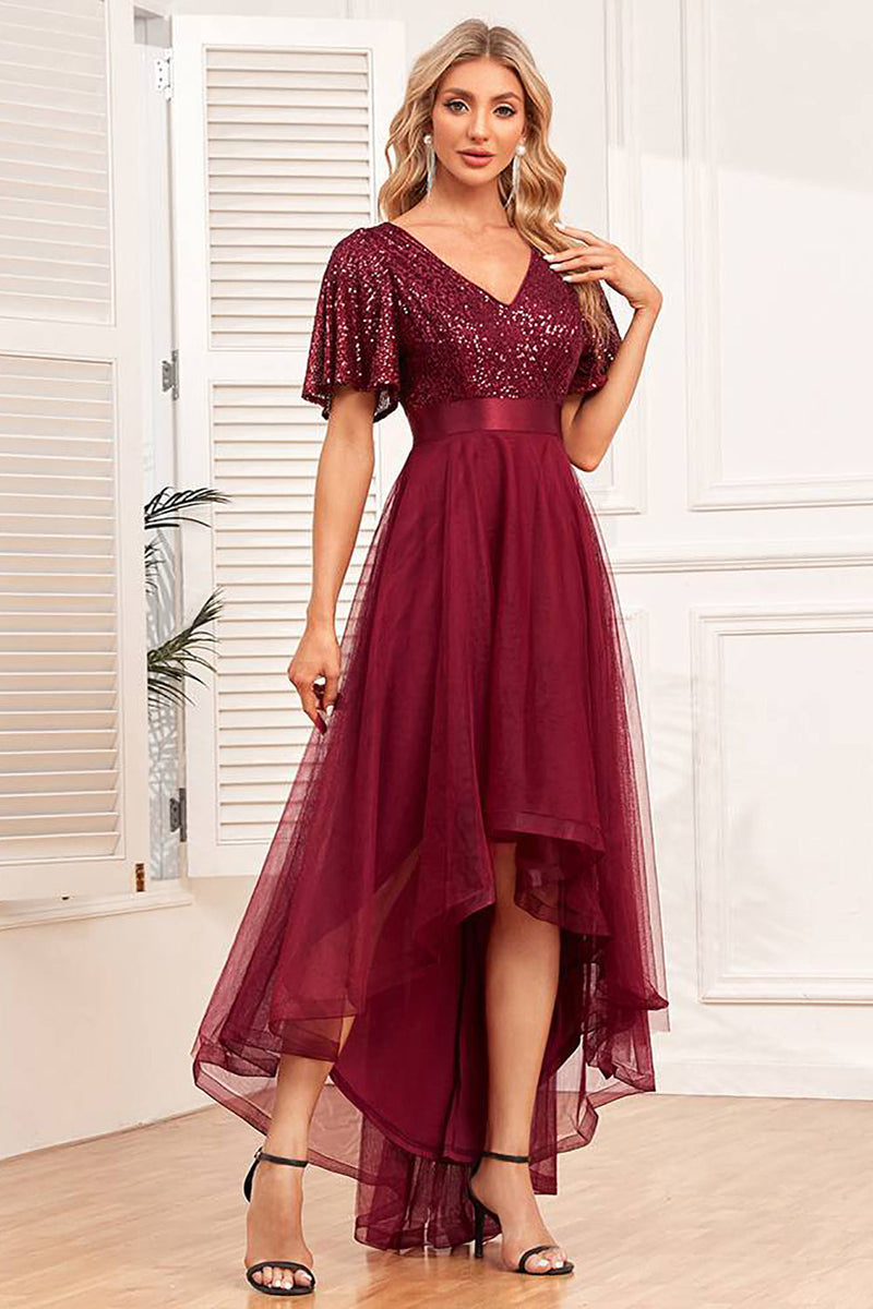 High low formal hot sale dresses with sleeves