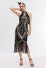 Load image into Gallery viewer, Glitter Halter Fringes Gatsby Dress with Sleeveless