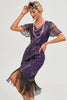 Load image into Gallery viewer, Sparkly Dark Green Beaded Fringed Cap Sleeves 1920s Gatsby Dress