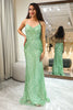 Load image into Gallery viewer, Glitter Green Mermaid Long Sequined Prom Dress