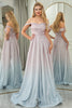 Load image into Gallery viewer, Blush A Line Off the Shoulder Long Prom Dress With Pleats