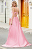 Load image into Gallery viewer, Fuchsia A Line Spaghetti Straps Long Prom Dress with Appliques