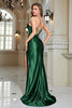 Load image into Gallery viewer, Dark Green Mermaid Spaghetti Straps Long Prom Dress With Slit