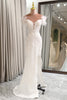 Load image into Gallery viewer, White Mermaid Long Appliqued Prom Dress With Feather