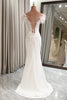 Load image into Gallery viewer, White Mermaid Long Appliqued Prom Dress With Feather