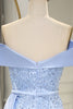 Load image into Gallery viewer, Sparkly Light Blue Long Sequined Prom Dress With Slit