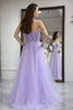 Load image into Gallery viewer, Light Purple A Line Long Prom Dress With Appliques