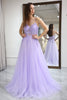 Load image into Gallery viewer, Light Purple A Line Long Prom Dress With Appliques