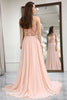 Load image into Gallery viewer, Light Pink Backless Long Corset Appliqued Prom Dress