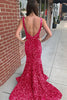 Load image into Gallery viewer, Mermaid Black V-Neck Sequins Long Prom Dress