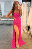 Load image into Gallery viewer, Mermaid Red Sequins Long Prom Dress with Slit