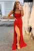 Load image into Gallery viewer, Mermaid Red Sequins Long Prom Dress with Slit