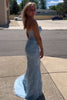 Load image into Gallery viewer, Light Blue Strapless Prom Dress with Appliques_3