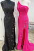 Load image into Gallery viewer, Sparkly Mermaid Black Stars Sequins Prom Dress