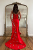 Load image into Gallery viewer, Red Strapless Mermaid Long Prom Dress with Stars