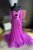 Load image into Gallery viewer, Blue Detachable Sleeves Cut-Out Long Prom Dress with Beading