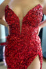 Load image into Gallery viewer, Fuchsia Strapless Sequin Prom Dress with Slit