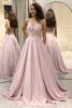 Load image into Gallery viewer, Blush A Line Long Corset Prom Dress With Appliques