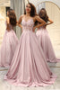 Load image into Gallery viewer, Blush A Line Long Corset Prom Dress With Appliques