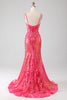 Load image into Gallery viewer, Sparkly Mermaid Fuchsia Prom Dress with Sequins