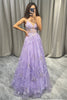 Load image into Gallery viewer, Elegant Purple A Line Tulle Long Prom Dress With Appliques