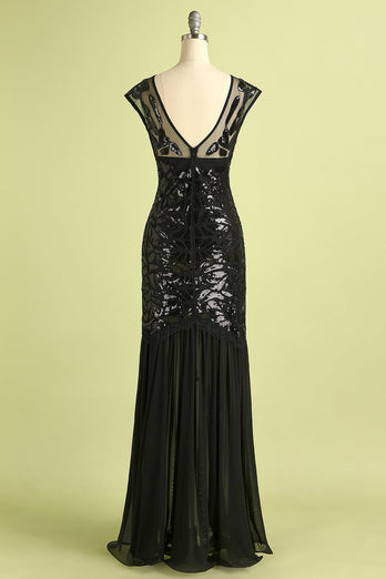 Navy Sequins 1920s Evening Party Dress