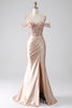 Load image into Gallery viewer, Mermaid Champagne Corset Prom Dress