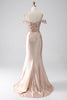 Load image into Gallery viewer, Mermaid Champagne Corset Prom Dress