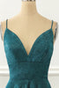 Load image into Gallery viewer, A-Line Glitter Turquoise Spaghetti Straps Long Prom Dress