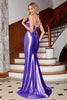 Load image into Gallery viewer, Stunning Royal Blue Mermaid Spaghetti Straps Corset Prom Dress with Split Front