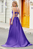 Load image into Gallery viewer, Royal Blue A Line Spaghetti Straps Long Backless Prom Dress with Appliques