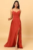 Load image into Gallery viewer, Spaghetti Straps Chiffon A-line Bridesmaid Dress with Slit