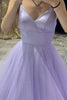 Load image into Gallery viewer, Glitter Lilac Spaghetti Straps Prom Dress