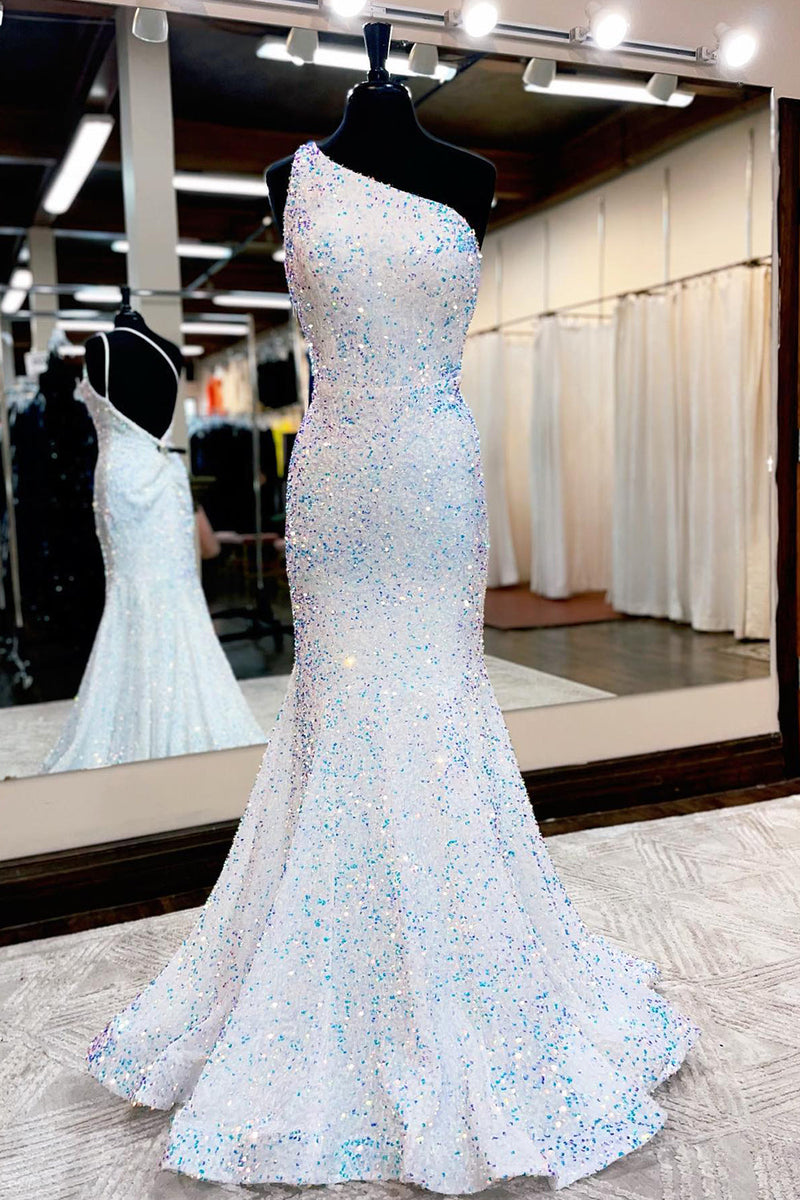 Load image into Gallery viewer, Coral Sequins Mermaid Long Prom Dress