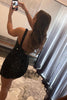 Load image into Gallery viewer, Tight Black Sequins One Shoulder Short Prom Dress