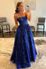 Load image into Gallery viewer, Sparkly Royal Blue Long Prom Dress with Pockets