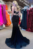 Load image into Gallery viewer, Mermaid Spaghettti Straps Black Sequins Long Prom Dress with Split Front