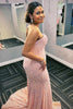 Load image into Gallery viewer, Mermaid Sweetheart Blush Sequins Long Prom Dress with Sweep Train