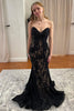 Load image into Gallery viewer, Mermaid Sweetheart Black Long Prom Dress with Beading