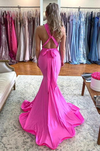 Mermaid Halter Backless Grey Green Long Prom Dress