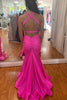 Load image into Gallery viewer, Mermaid Halter Backless Hot Pink Long Prom Dress