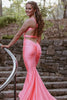 Load image into Gallery viewer, Mermaid Halter Backless Hot Pink Long Prom Dress