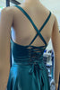 Load image into Gallery viewer, A-Line Lace-Up Back Peacock Blue Long Prom Dress