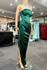 Load image into Gallery viewer, One Shoulder Dark Green Corset Prom Dress with Ruffles