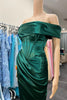 Load image into Gallery viewer, One Shoulder Dark Green Corset Prom Dress with Ruffles